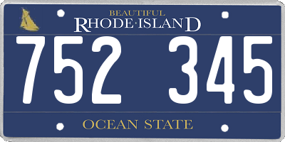 RI license plate 752345