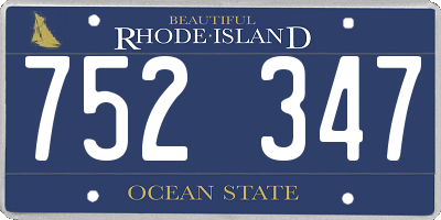 RI license plate 752347