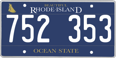 RI license plate 752353