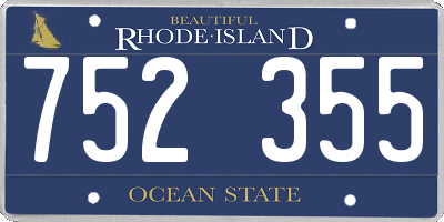 RI license plate 752355