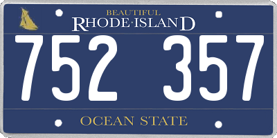 RI license plate 752357