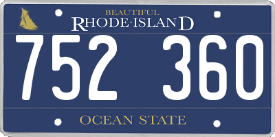RI license plate 752360