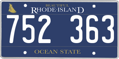 RI license plate 752363
