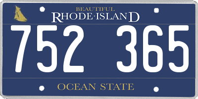 RI license plate 752365