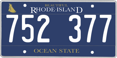 RI license plate 752377