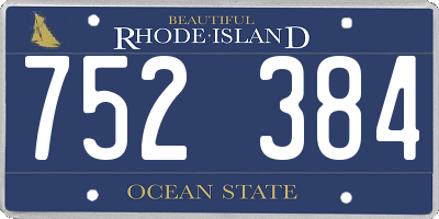 RI license plate 752384