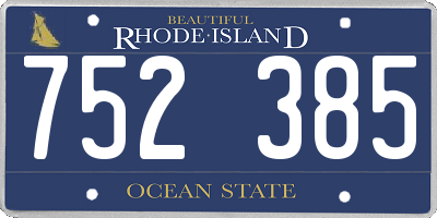 RI license plate 752385