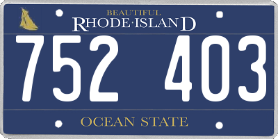RI license plate 752403