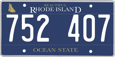 RI license plate 752407