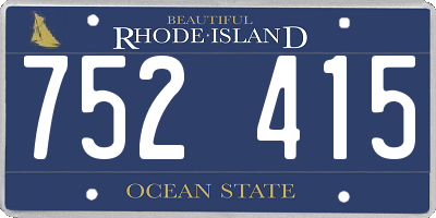 RI license plate 752415