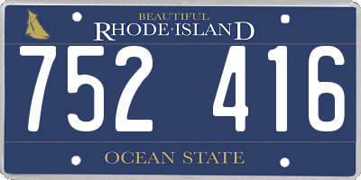 RI license plate 752416