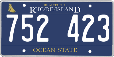 RI license plate 752423