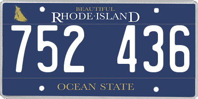 RI license plate 752436