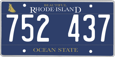 RI license plate 752437