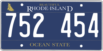 RI license plate 752454