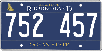 RI license plate 752457