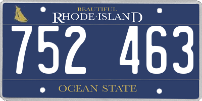 RI license plate 752463