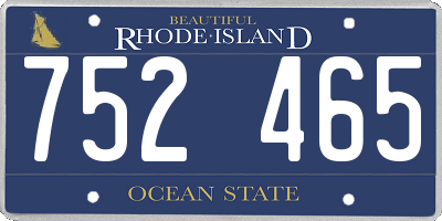 RI license plate 752465