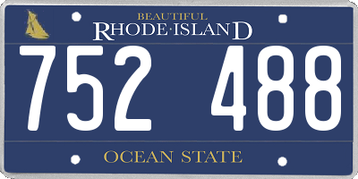 RI license plate 752488