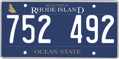 RI license plate 752492