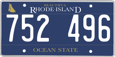 RI license plate 752496