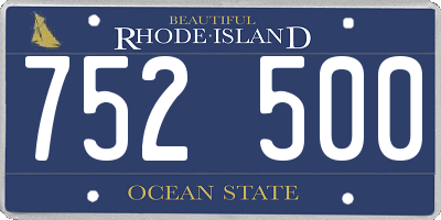 RI license plate 752500