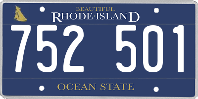 RI license plate 752501