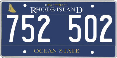 RI license plate 752502