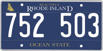 RI license plate 752503