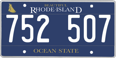 RI license plate 752507