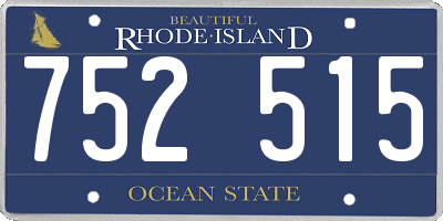 RI license plate 752515