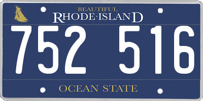 RI license plate 752516