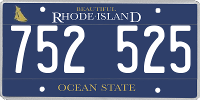 RI license plate 752525