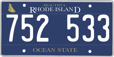RI license plate 752533