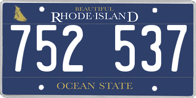 RI license plate 752537