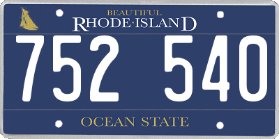 RI license plate 752540
