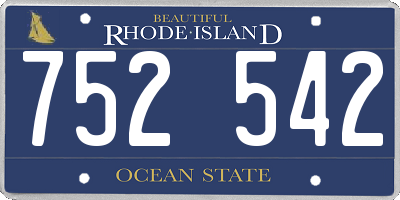 RI license plate 752542