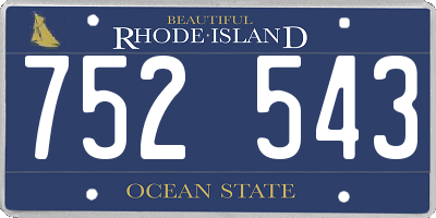 RI license plate 752543