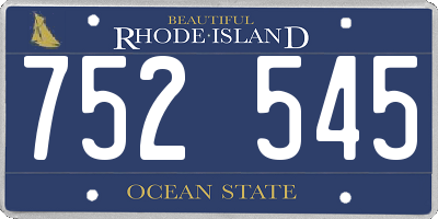 RI license plate 752545