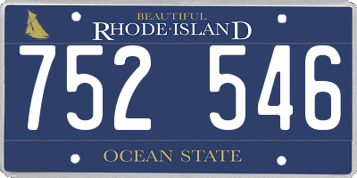 RI license plate 752546
