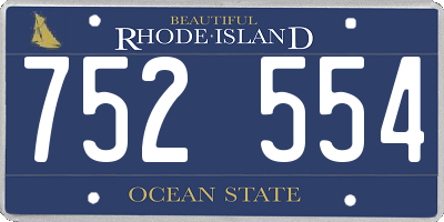 RI license plate 752554