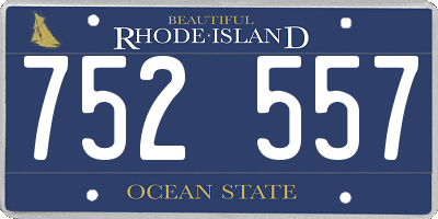 RI license plate 752557