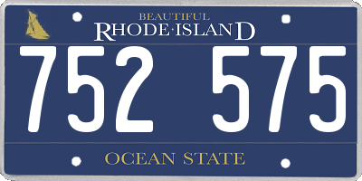 RI license plate 752575