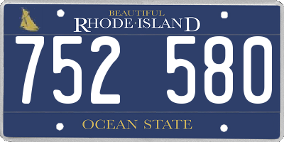 RI license plate 752580