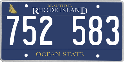 RI license plate 752583