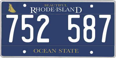 RI license plate 752587