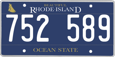 RI license plate 752589