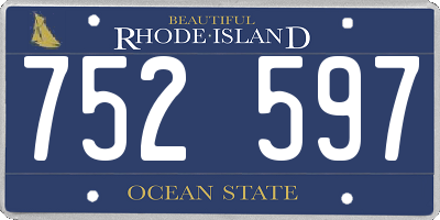 RI license plate 752597