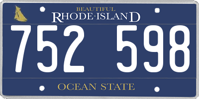 RI license plate 752598