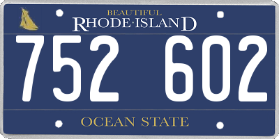 RI license plate 752602